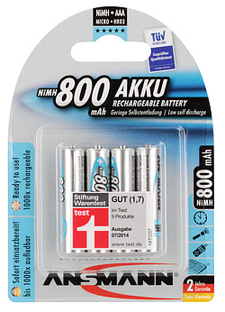 Ansmann NiMH Akku Micro AAA 800mAh (4)  