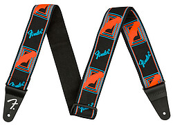 Fender® Neon Monogr. Strap, blue/orange  