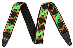 Fender® Neon Monogr. Strap, green/orange 