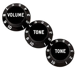 Fender® Strat® Pot Knobs (V/T/T) black  