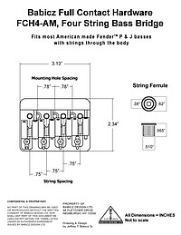 Babicz® FCH AM Bass Bridge 4 string *  