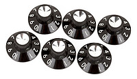 Fender® Amp Pot Knobs black/​silver (6)  