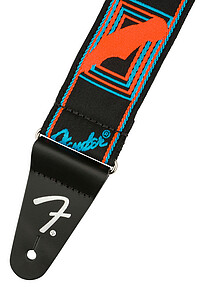 Fender® Neon Monogr. Strap, blue/orange  