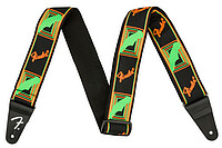 Fender® Neon Monogr. Strap, green/​orange 