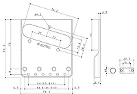 Gotoh Ti-TC1S Brücke Titanium, chrom  