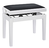 K & M 13925 Klavierbank, weiß matt Vel.  