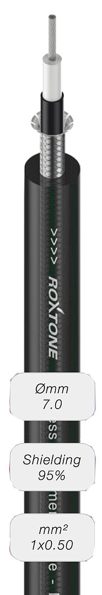 Roxtone Gitarrenkabel Master black, 6m  