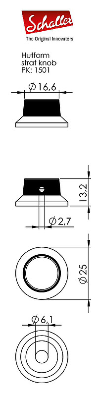 Schaller Strat(TM) Knob chrome (3)  