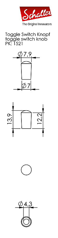 Schaller Toggle Switch Knob black chrome 